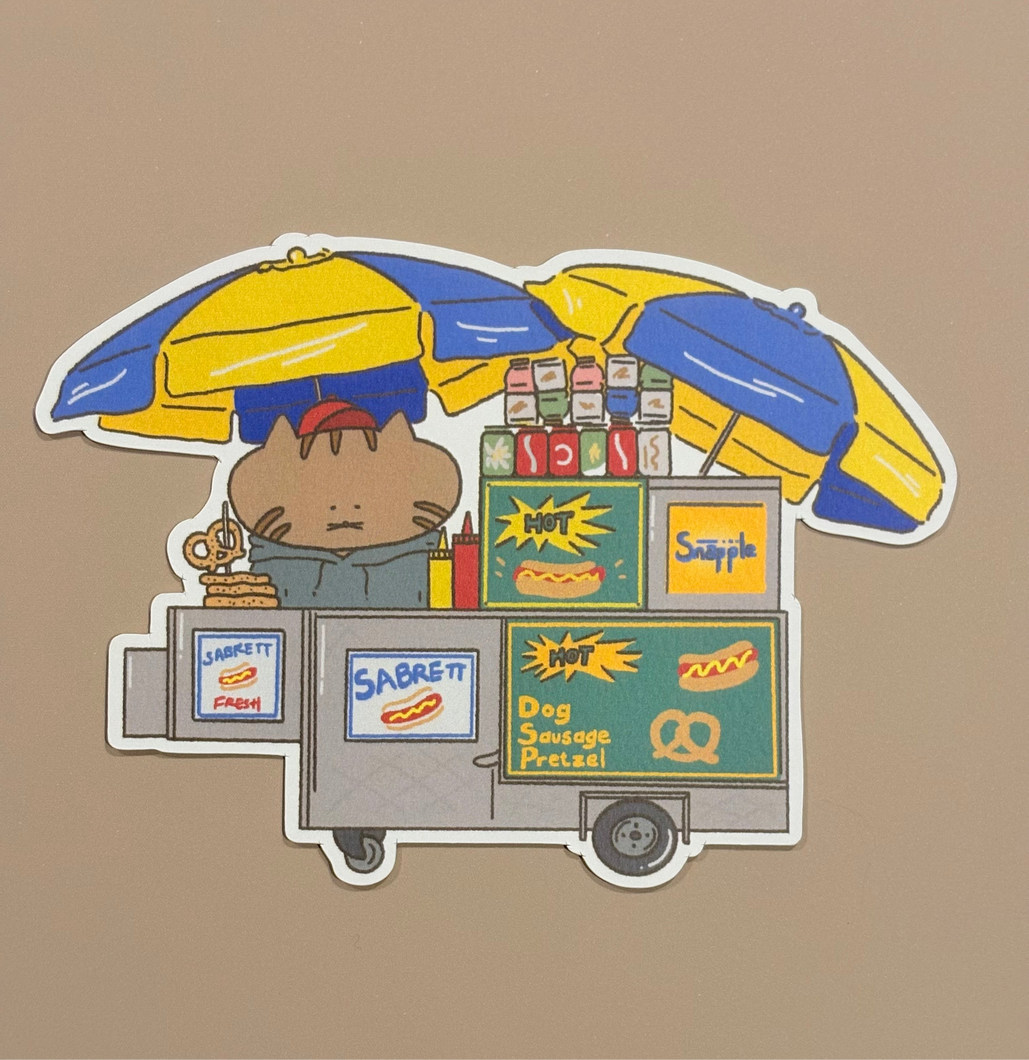 Hot Dog Cart Postcard