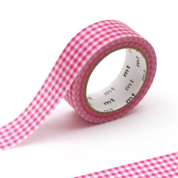 MT Masking Tape 15mm delicate checkered pink
