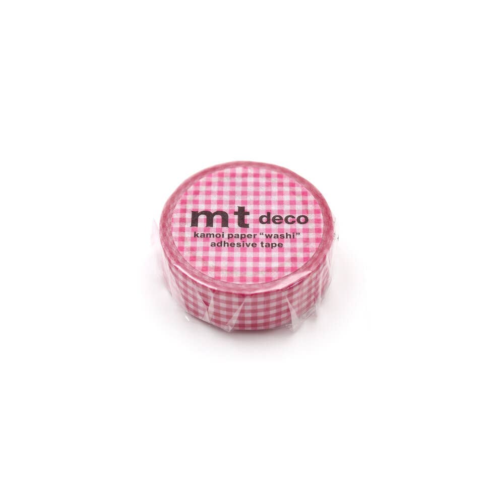 MT Masking Tape 15mm delicate checkered pink