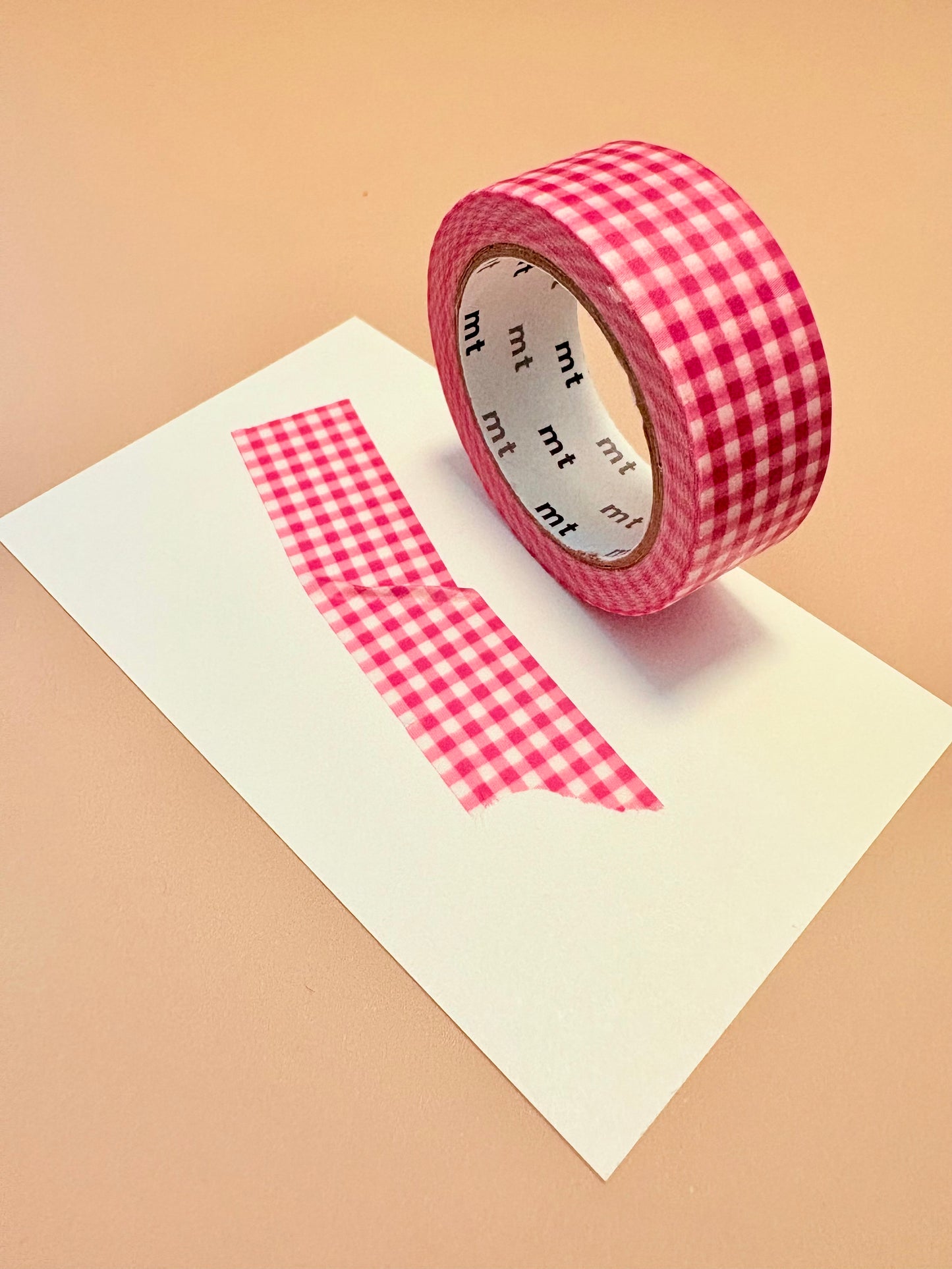 MT Masking Tape 15mm delicate checkered pink